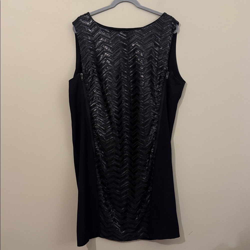 CARMAKOMA black sequin detail sleeveless bodycon dress, size 10/12